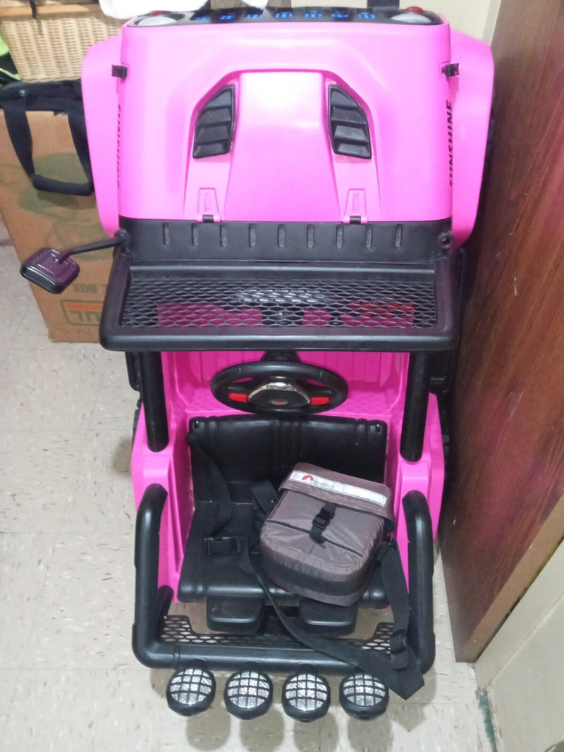 12V Pink Electric Ride-On Truck for Girls with Power Wheels Magic Cars 1