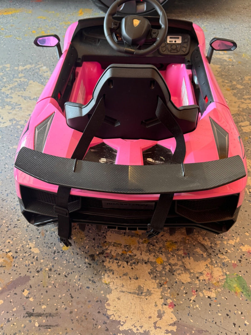Pink Licensed 12V Lamborghini Aventador Kids Battery-Powered Ride-On Car Lightly Used Magic Cars 2