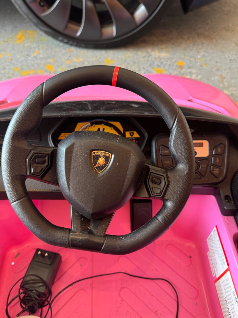 Pink Licensed 12V Lamborghini Aventador Kids Battery-Powered Ride-On Car Lightly Used Magic Cars 5