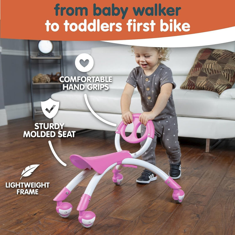Pink Push Ride-On Toy for Balanced Development Ages 9 Months to 3 Years Magic Cars 3