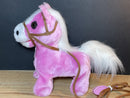 Adorable Pink Plush Pony Horse Stuffed Animal Toy with Walking Neigh - 9" Magic Cars 6