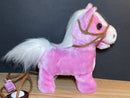 Adorable Pink Plush Pony Horse Stuffed Animal Toy with Walking Neigh - 9" Magic Cars Variant 0