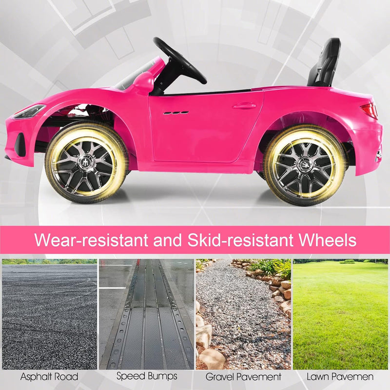 Pink Ride-On Licensed Maserati Grancabrio 12V Battery-Powered Motorized Car Magic Cars 5