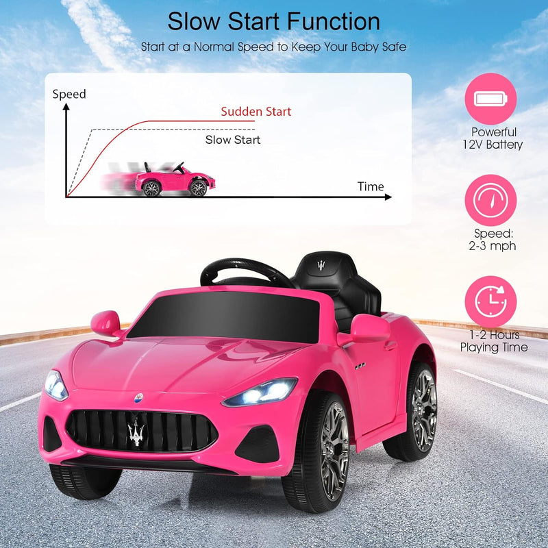 Pink Ride-On Licensed Maserati GranCabrio 12V Battery-Powered Motorized Car Magic Cars 3