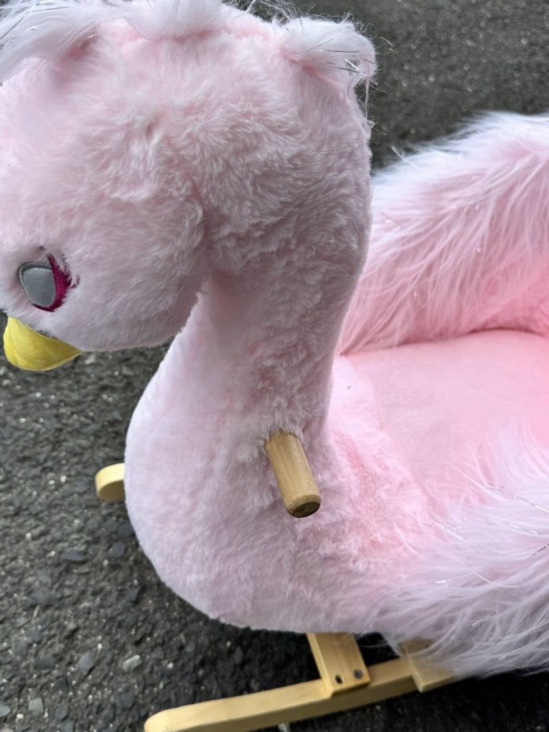 Pink Swan Deluxe Soft and Cuddly Ride-On Rocker Seat Toy Magic Cars 1
