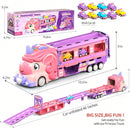 Magical Pink Unicorn Race Track Set with 9 Mini Cars for Girls Magic Cars 1