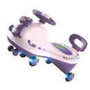 Pink Wiggle Car with Universal Wheels, Quiet Music, and Light Effects for Outdoor Riding Magic Cars 10
