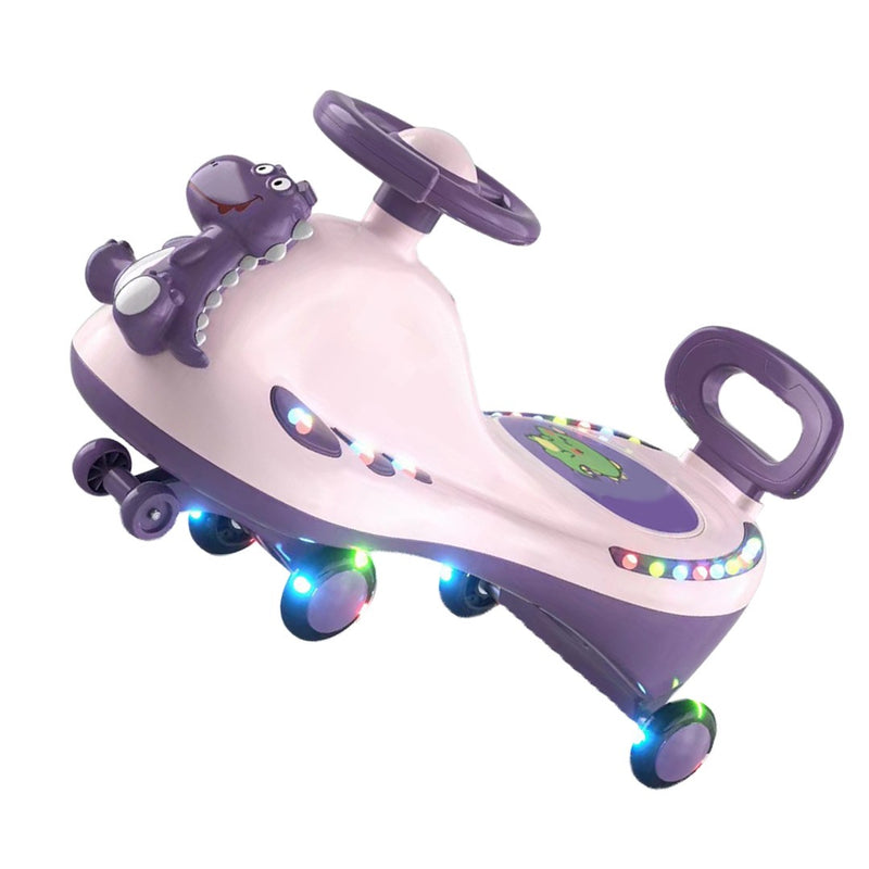 Pink Wiggle Car with Universal Wheels, Quiet Music, and Light Effects for Outdoor Riding Magic Cars 10