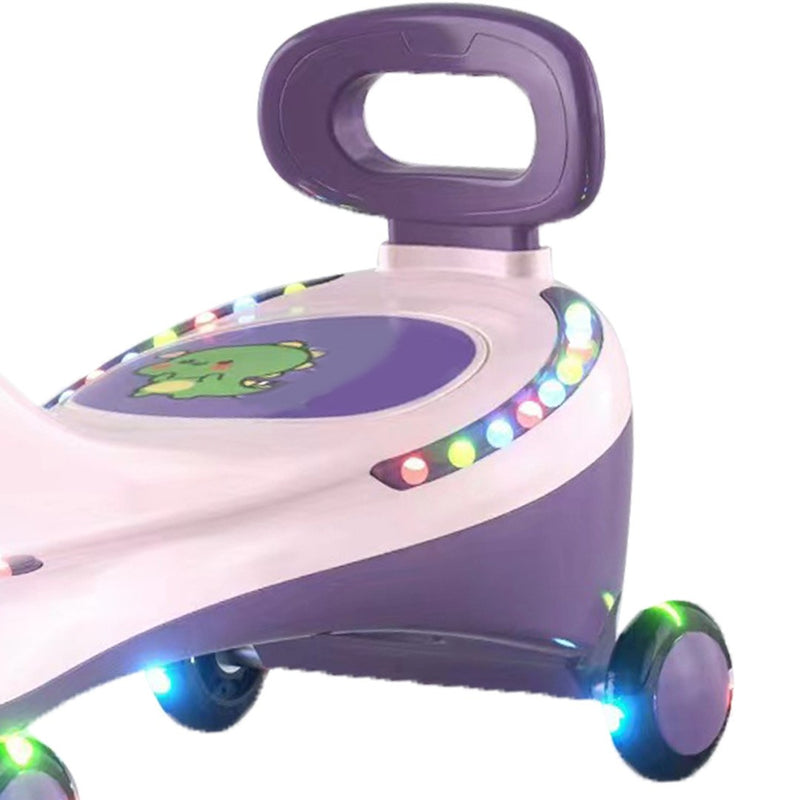Pink Wiggle Car with Universal Wheels, Quiet Music, and Light Effects for Outdoor Riding Magic Cars 11