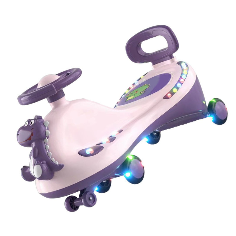 Pink Wiggle Car with Universal Wheels, Quiet Music, and Light Effects for Outdoor Riding Magic Cars 6