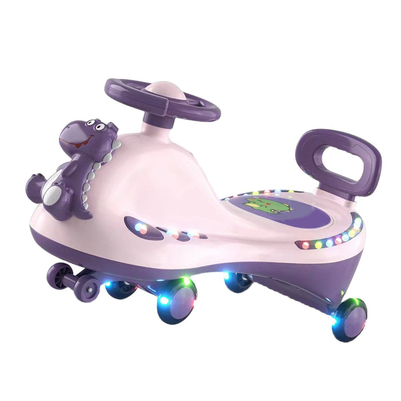 Pink Wiggle Car with Universal Wheels, Quiet Music, and Light Effects for Outdoor Riding Magic Cars 8