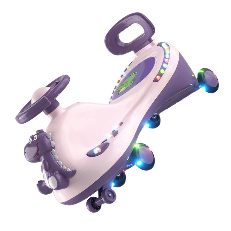 Pink Wiggle Car with Universal Wheels, Quiet Music, and Light Effects for Outdoor Riding Magic Cars Variant 0