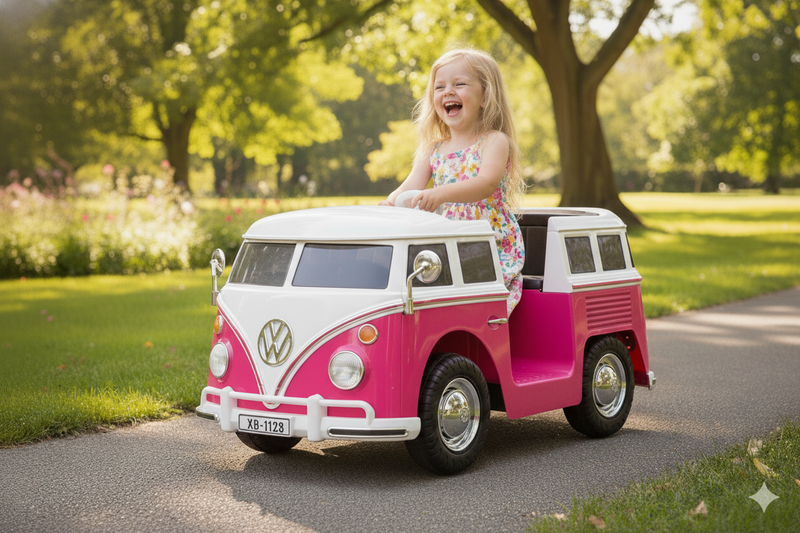 Volkswagen VW Bus Ride On Car Van for Kids W/Magic Cars® Wireless Parental Control