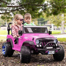 24V DUAL SEAT CHILDREN'S RIDE-ON VEHICLE JEEP CAR TOY WITH 2 HIGH-PERFORMANCE ENGINES, PNEUMATIC WHEELS, MUSIC PLAYER + REMOTE CONTROL