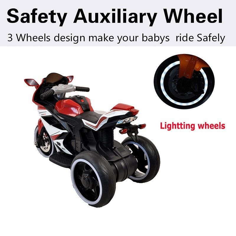 Red 6V Plastic Electric Motorcycle Toy for Kids Magic Cars 8
