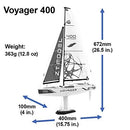 PLAYSTEM Voyager 400 Remote Control Sailboat - 26-inch Blue Model Magic Cars 1