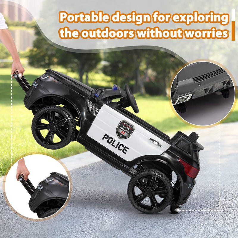 12V Electric Police Ride-On Car for Kids Battery Powered Toy Vehicle Magic Cars 2