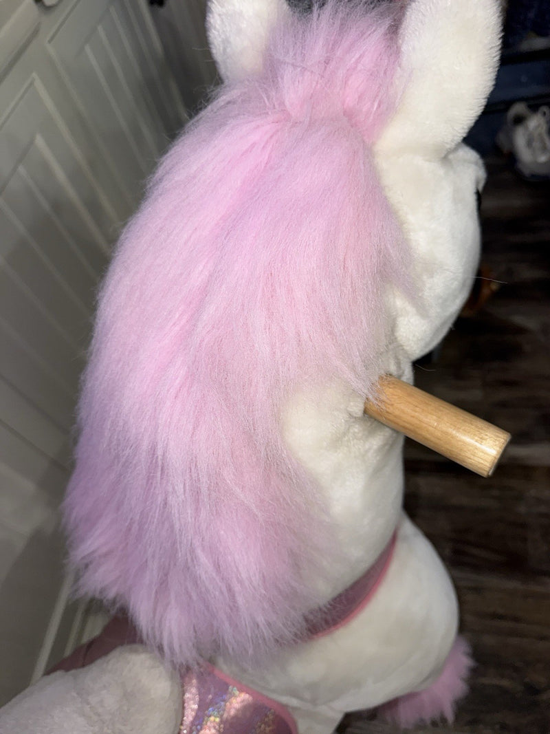 Ride-On Pink Unicorn Toy for Kids Ages 4-8 Magic Cars 3