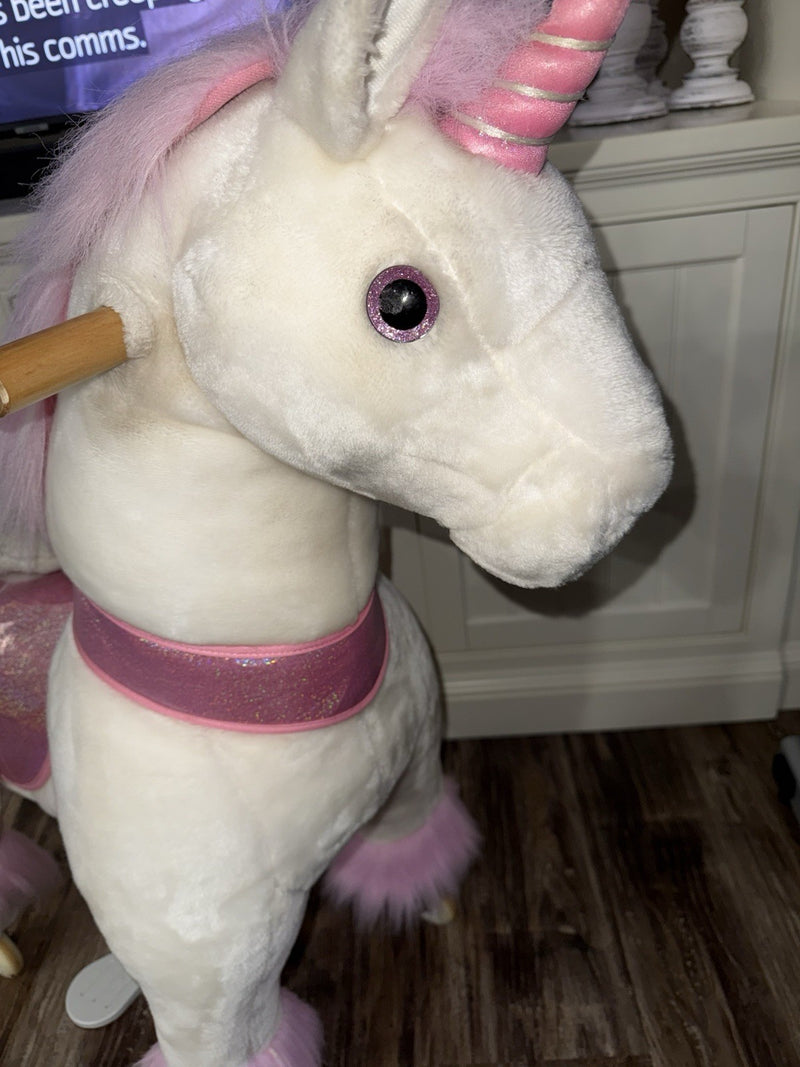 Ride-On Pink Unicorn Toy for Kids Ages 4-8 Magic Cars 5