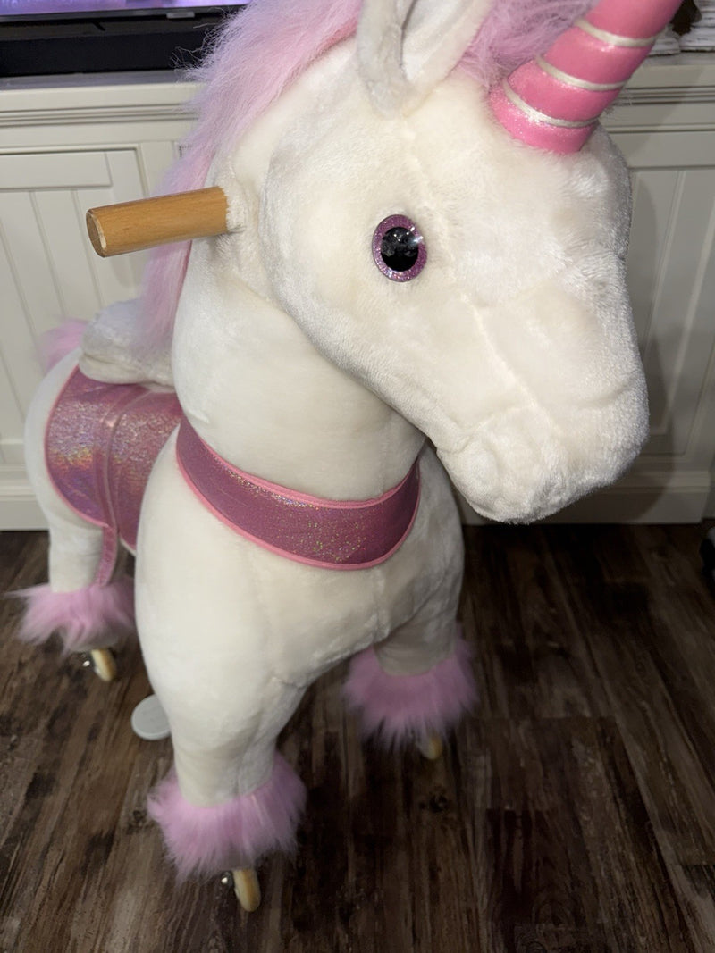 Ride-On Pink Unicorn Toy for Kids Ages 4-8 Magic Cars 7