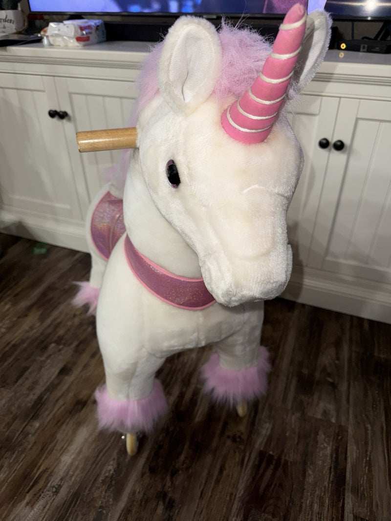 Ride-On Pink Unicorn Toy for Kids Ages 4-8 Magic Cars 8