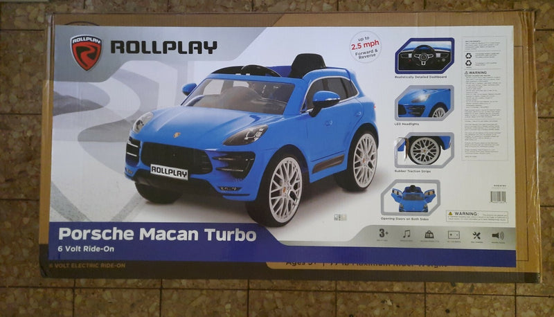6V Powered Ride-On Porsche Macan Turbo in Blue Magic Cars Variant 0