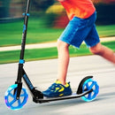 Portable Folding Sports Kick Scooter with LED Wheels in Blue Magic Cars 1