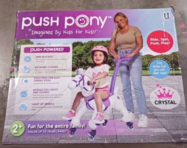 Power Pony Push Unicorn Riding Toy for Kids 2+ with Crystal Design - New Magic Cars Variant 0