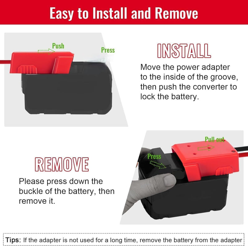 Power Wheel Adapter Compatible with Milwaukee Batteries for Peg Perego Vehicles Magic Cars 6