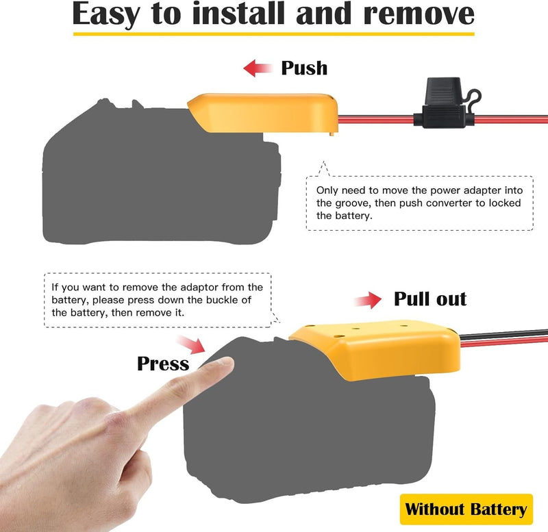 Power Wheel Adapter for 20V/18V Dewalt Batteries with Easy Installation and Safety Features Magic Cars 6