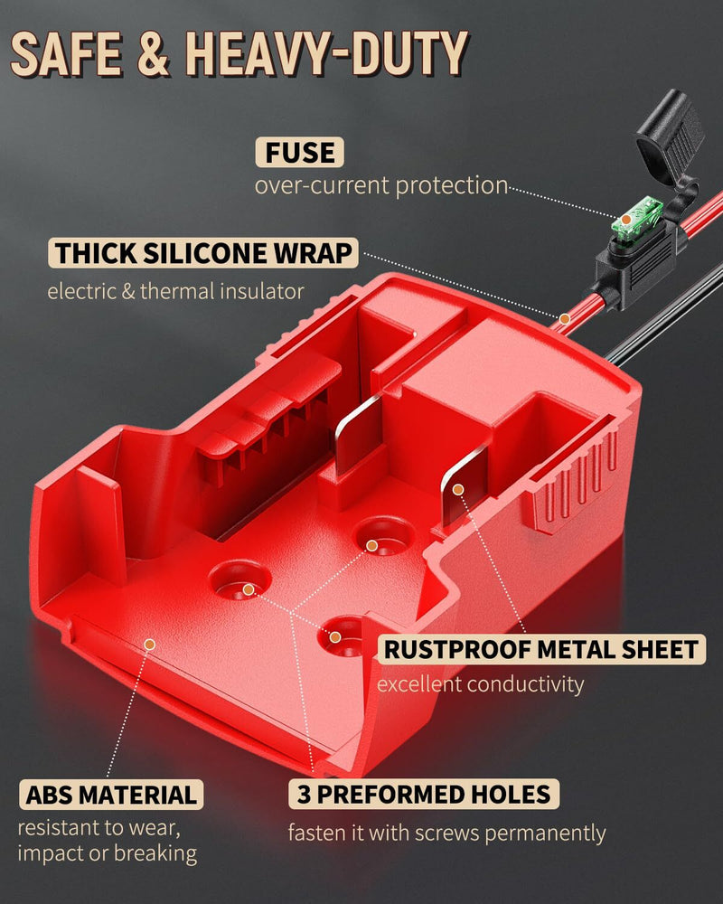 Milwaukee M18 Battery Adapter for Peg Perego and Power Wheels Ride-On Vehicles Magic Cars 3