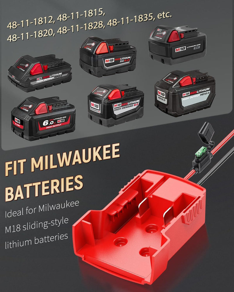 Milwaukee M18 Battery Adapter for Peg Perego and Power Wheels Ride-On Vehicles Magic Cars 5