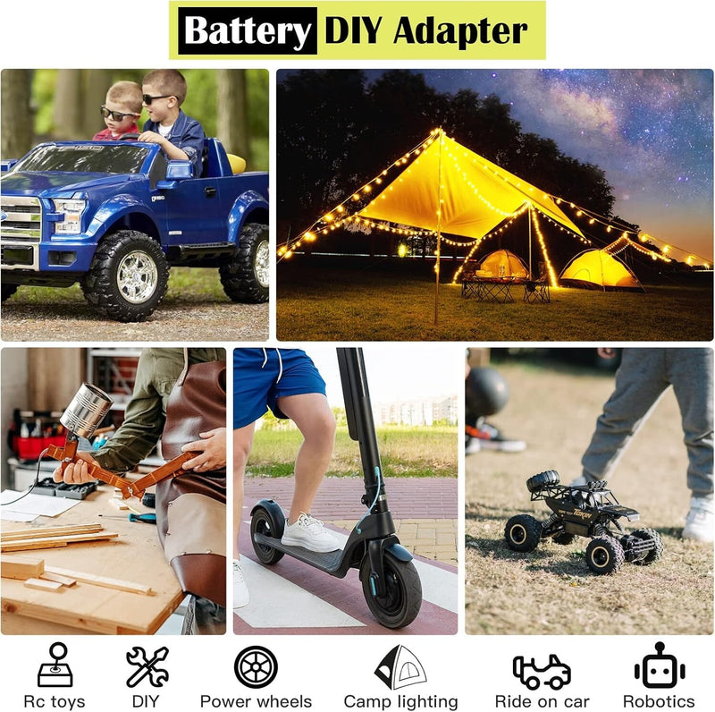 18V Battery Conversion Kit with Wheel Adapter for RC Power Wheels Toys Magic Cars 3