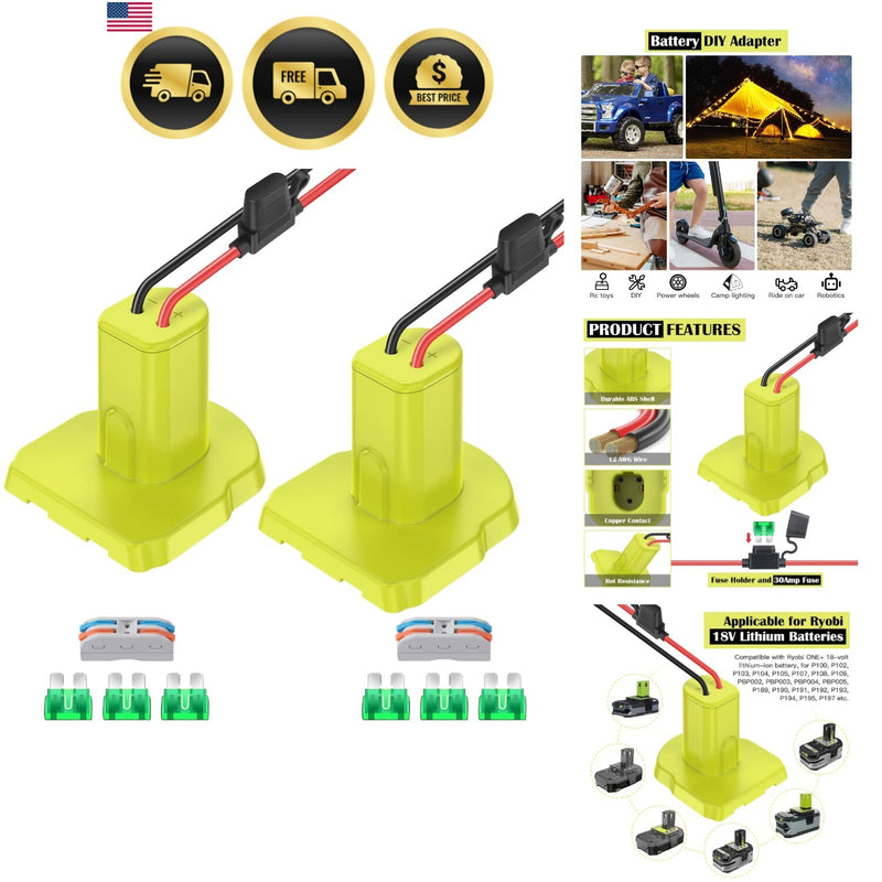 18V Battery Conversion Kit with Wheel Adapter for RC Power Wheels Toys Magic Cars Variant 0