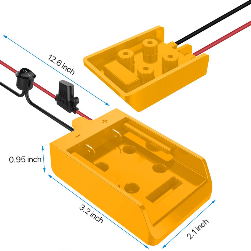 Power Wheel Adapter with Fuse and Switch Secure Battery Adapter for 20V Lithium Battery Magic Cars 4