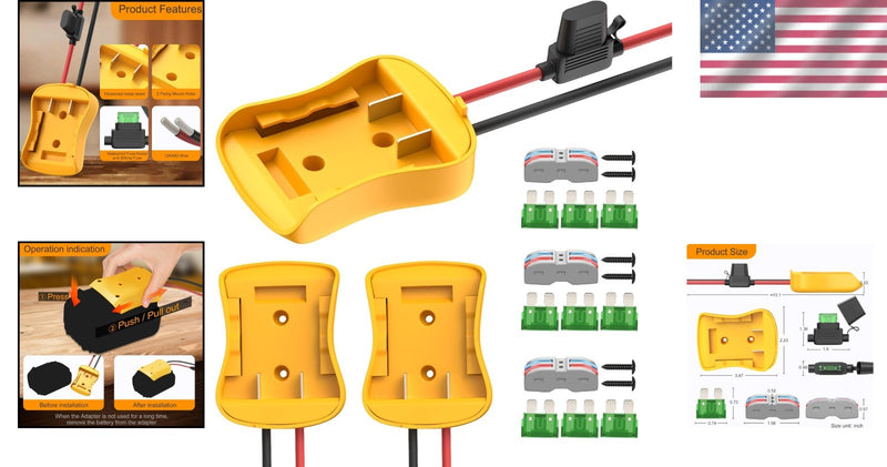 20V Power Wheel Battery Adapter Kit with 12 AWG Wires, Fuses, and Connectors Magic Cars 1