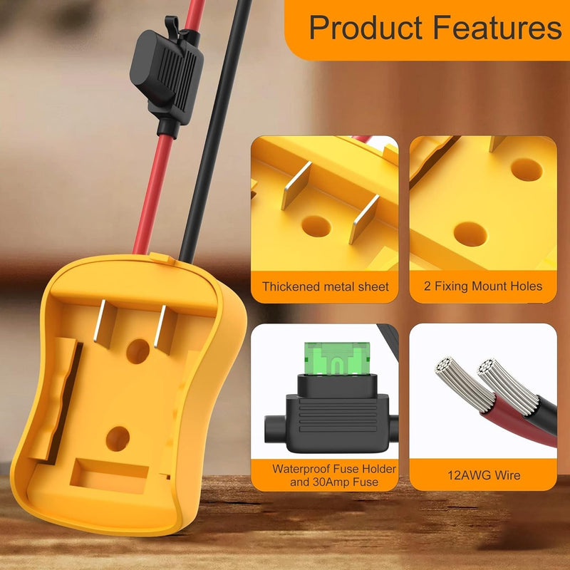 20V Power Wheel Battery Adapter Kit with 12 AWG Wires, Fuses, and Connectors Magic Cars 4