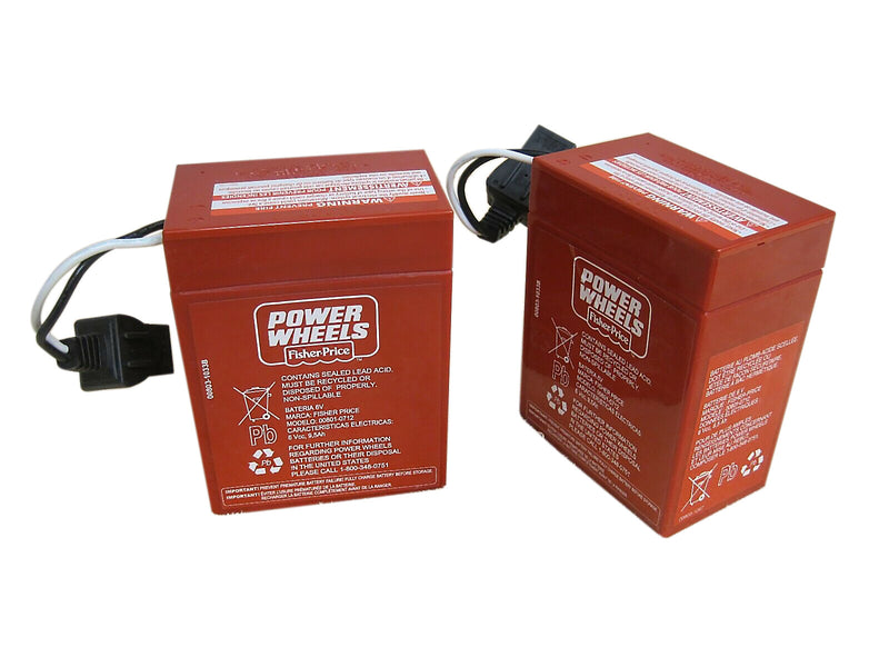 Genuine Power Wheels 6V Red Batteries 2-Pack with Charger Magic Cars 1