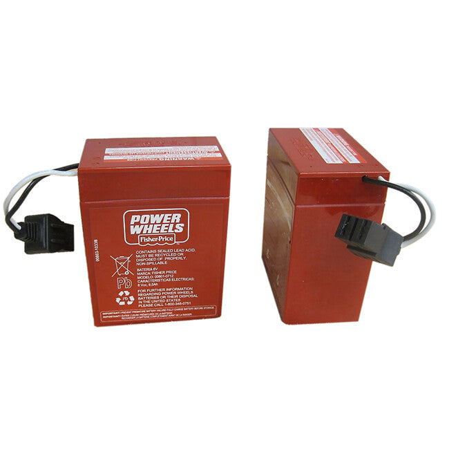 Genuine Fisher-Price 6V Red Power Wheels Replacement Battery 2-Pack Magic Cars 0