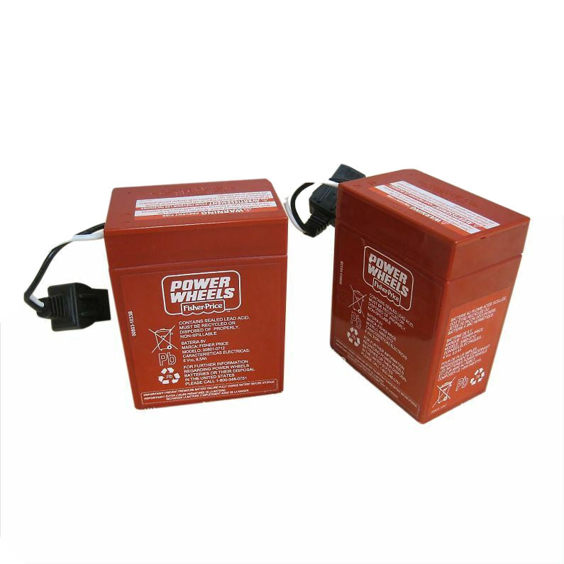 Genuine Fisher-Price 6V Red Power Wheels Replacement Battery 2-Pack Magic Cars 1