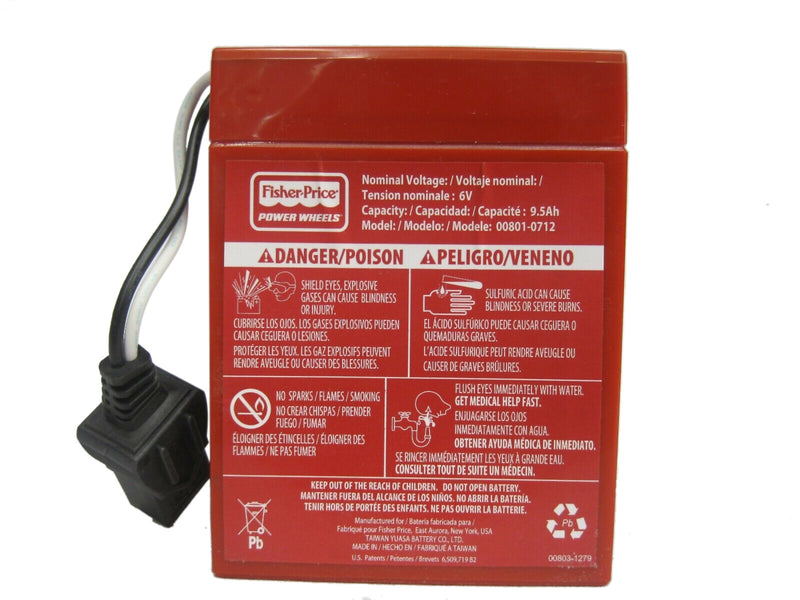 Genuine 6V Red Power Wheels Replacement Battery with 1-Year Warranty Magic Cars 1