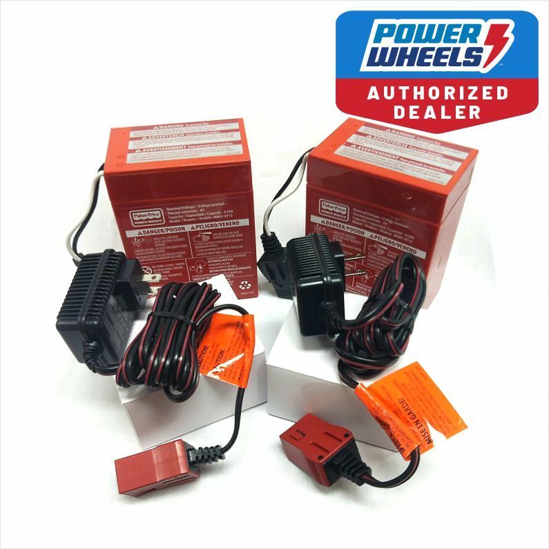 6V Red Replacement Batteries and Dual Chargers Set for Ride-On Toy Vehicles Magic Cars Variant 0