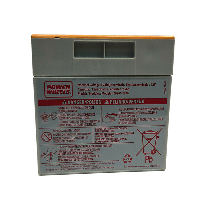 12V Orange Top Replacement Battery for Fisher-Price Power Wheels Model 00801-1661 Magic Cars 1
