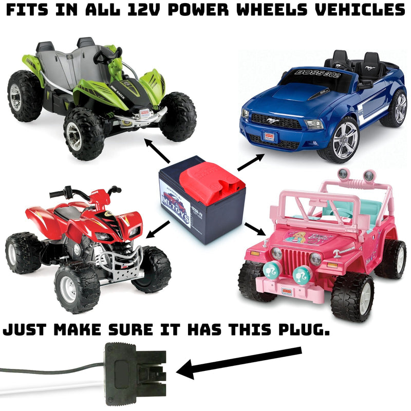 Power Wheels 12 Volt 15Ah Extended Runtime Upgrade Battery with Charger Magic Cars 1