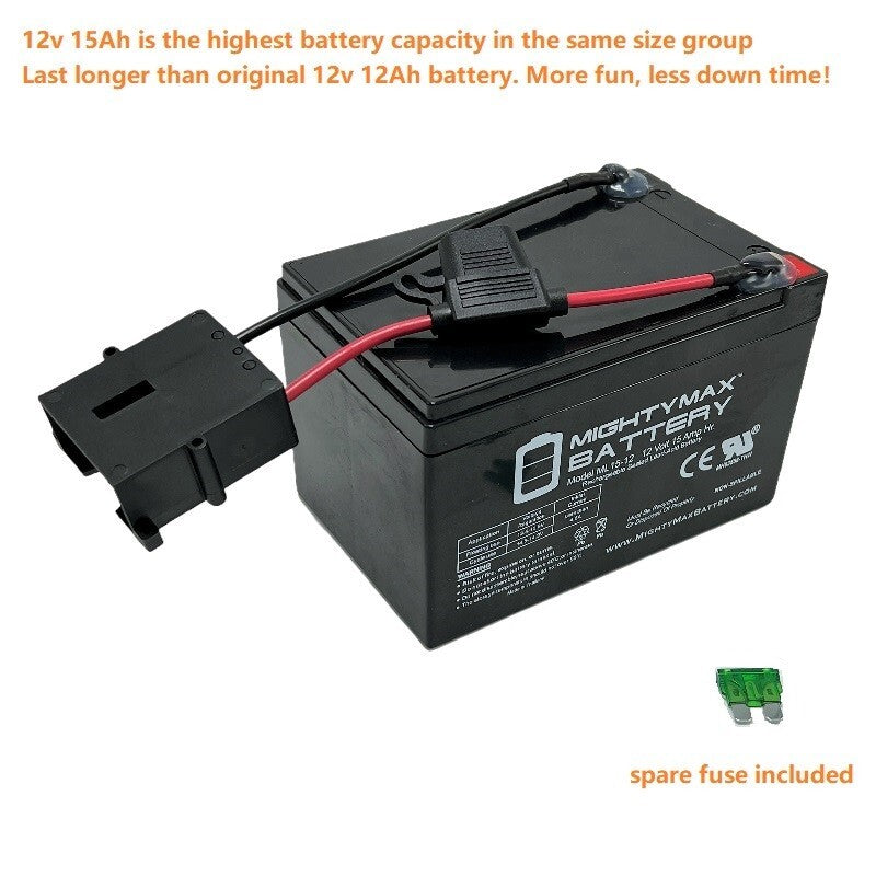 Power Wheels 12V 15Ah High Capacity Battery for Dune Racer, Jeep, ATV, and Ford Models Magic Cars Variant 0