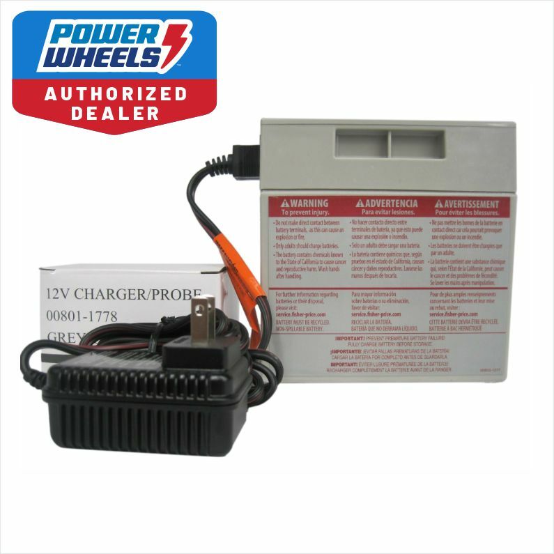 12V Gray Replacement Battery and Charger for Fisher-Price Power Wheels Magic Cars Variant 0