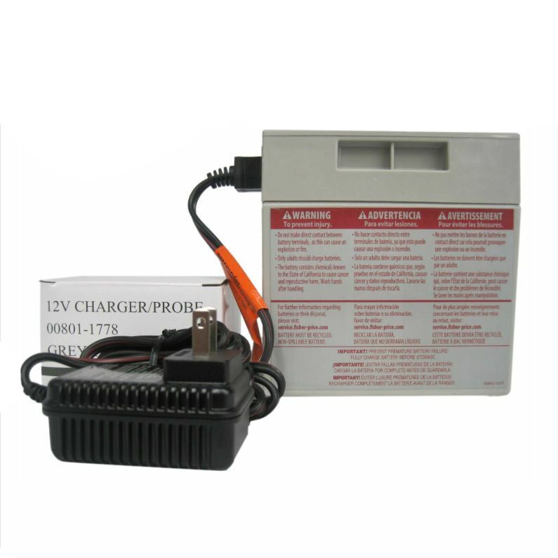 Genuine 12V Battery and Charger Combo for Gray Power Wheels Magic Cars 1
