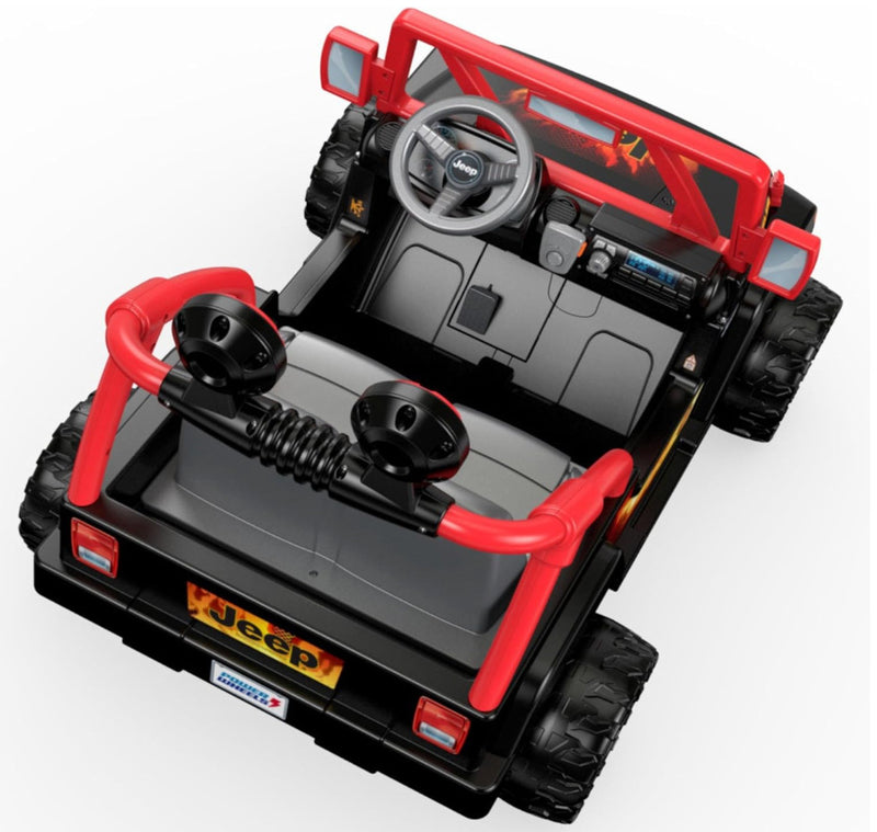 12V Power Wheels Tough Talking Jeep Ride-On Vehicle Black and Red Magic Cars 10