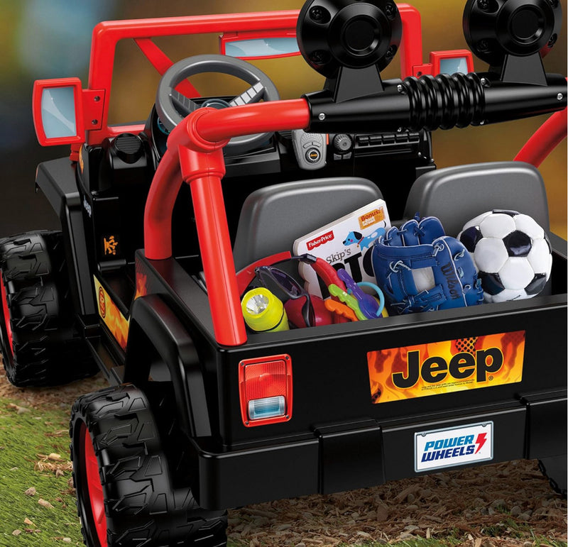 12V Power Wheels Tough Talking Jeep Ride-On Vehicle Black and Red Magic Cars 8