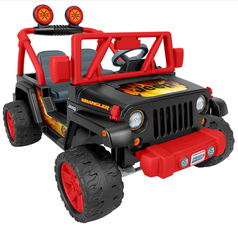 12V Power Wheels Tough Talking Jeep Ride-On Vehicle Black and Red Magic Cars Variant 0
